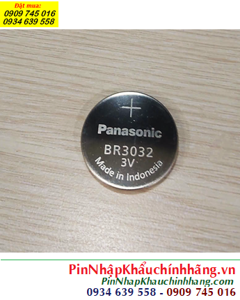 Panasonic BR3032, Pin 3v lithium Panasonic BR3032 (30mmx3.2mm) chính hãng, X.xứ Indonesia 